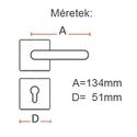 SAN REMO króm-sztén nikkel ajtókilincs négyzetrozettával méretei